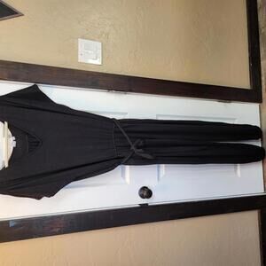 GAP Black Women's Jumpsuit with Tie Waist, Size Large Tall